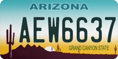 AZ license plate AEW6637