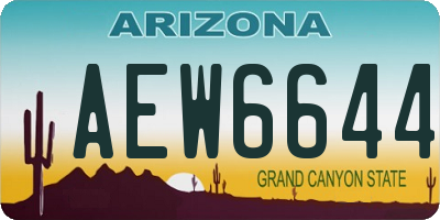 AZ license plate AEW6644