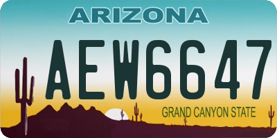 AZ license plate AEW6647