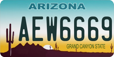 AZ license plate AEW6669