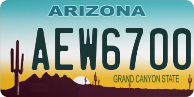 AZ license plate AEW6700