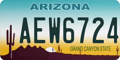 AZ license plate AEW6724