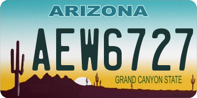 AZ license plate AEW6727