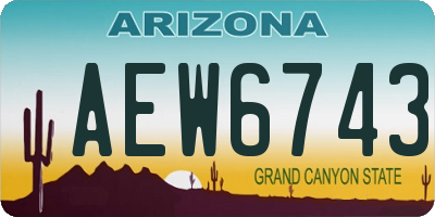 AZ license plate AEW6743