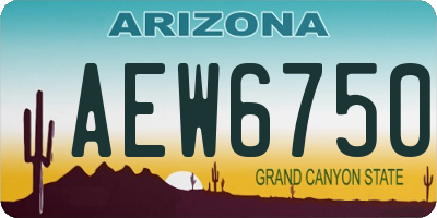 AZ license plate AEW6750