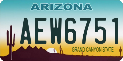 AZ license plate AEW6751