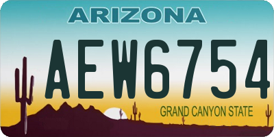AZ license plate AEW6754