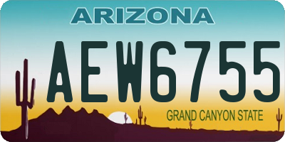 AZ license plate AEW6755