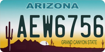 AZ license plate AEW6756