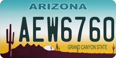 AZ license plate AEW6760