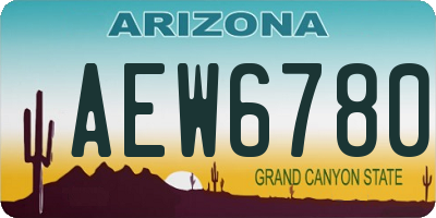 AZ license plate AEW6780