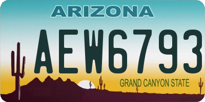 AZ license plate AEW6793