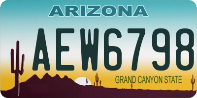 AZ license plate AEW6798