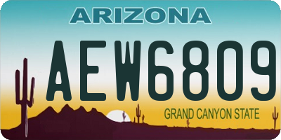 AZ license plate AEW6809