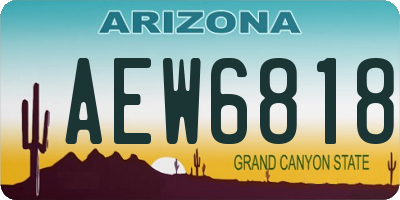 AZ license plate AEW6818