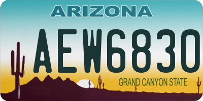 AZ license plate AEW6830