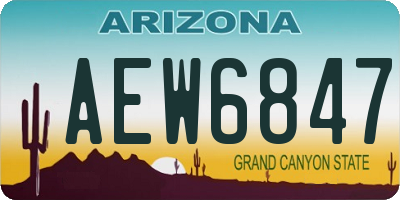 AZ license plate AEW6847