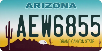 AZ license plate AEW6855