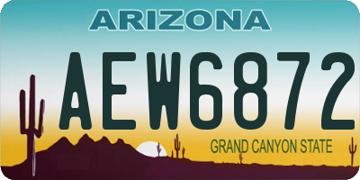 AZ license plate AEW6872