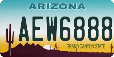 AZ license plate AEW6888