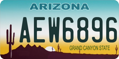 AZ license plate AEW6896