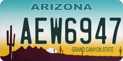 AZ license plate AEW6947