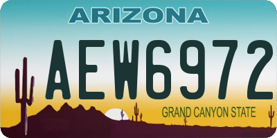 AZ license plate AEW6972