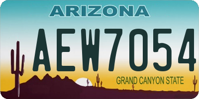 AZ license plate AEW7054