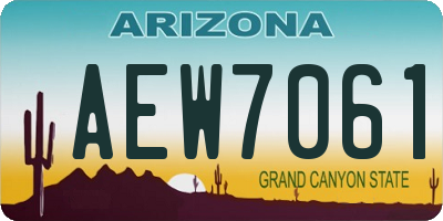 AZ license plate AEW7061