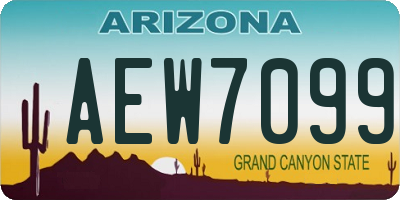 AZ license plate AEW7099