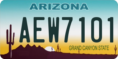 AZ license plate AEW7101