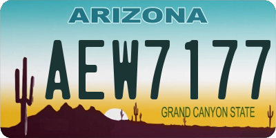AZ license plate AEW7177