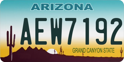 AZ license plate AEW7192