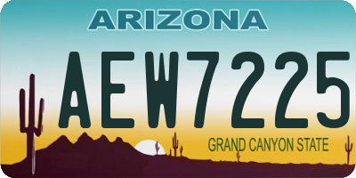 AZ license plate AEW7225