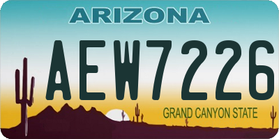 AZ license plate AEW7226