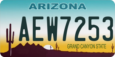 AZ license plate AEW7253