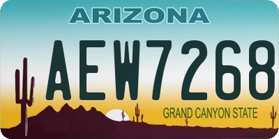 AZ license plate AEW7268