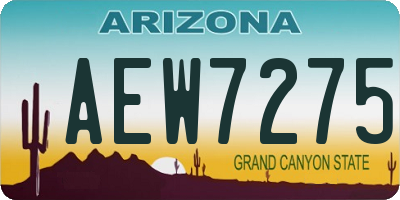 AZ license plate AEW7275