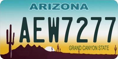AZ license plate AEW7277
