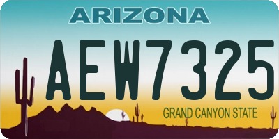 AZ license plate AEW7325