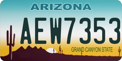 AZ license plate AEW7353