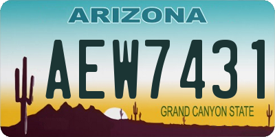 AZ license plate AEW7431