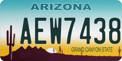 AZ license plate AEW7438