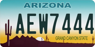 AZ license plate AEW7444