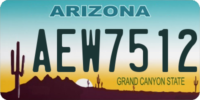 AZ license plate AEW7512