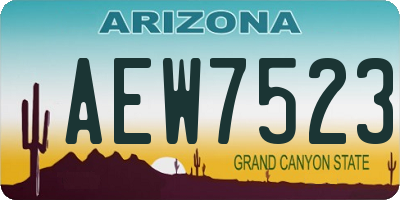 AZ license plate AEW7523
