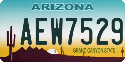 AZ license plate AEW7529