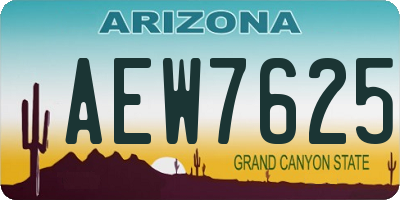 AZ license plate AEW7625