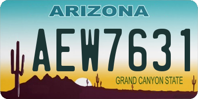AZ license plate AEW7631