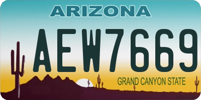 AZ license plate AEW7669